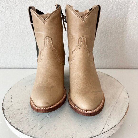 Lane PLAIN JANE Womens Cowboy Booties 5 Butterscotch Western Cowgirl Short Boots - Picture 6 of 13